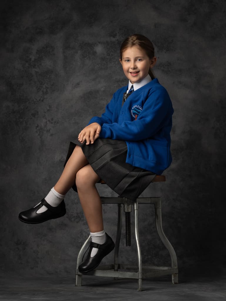 School uniform portrait — close up